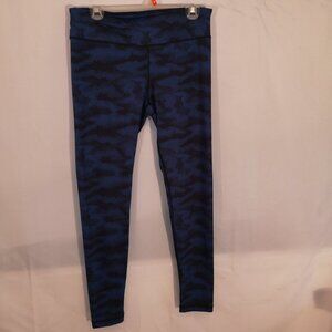 Avalanche Outdoor Inspired Ladies Size Large Blue & Black Full Length Leggings